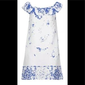 Manila Grace summer dress sz. 6 white 100% ramie NWT